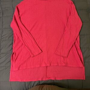 Zenana Outfitters Pink Textured Knit Top
